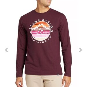 NWT Alpine Design Burgundy Long Sleeve Pullover Tee